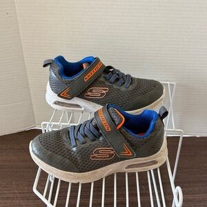 Skechers Kids' Charcoal and Bright Orange Sneakers Velcro Size 13.5 Children